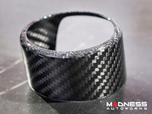 Alfa Romeo Stelvio Front V Shield Grill Frame + Emblem Frame Kit - Carbon Fiber - QV Model